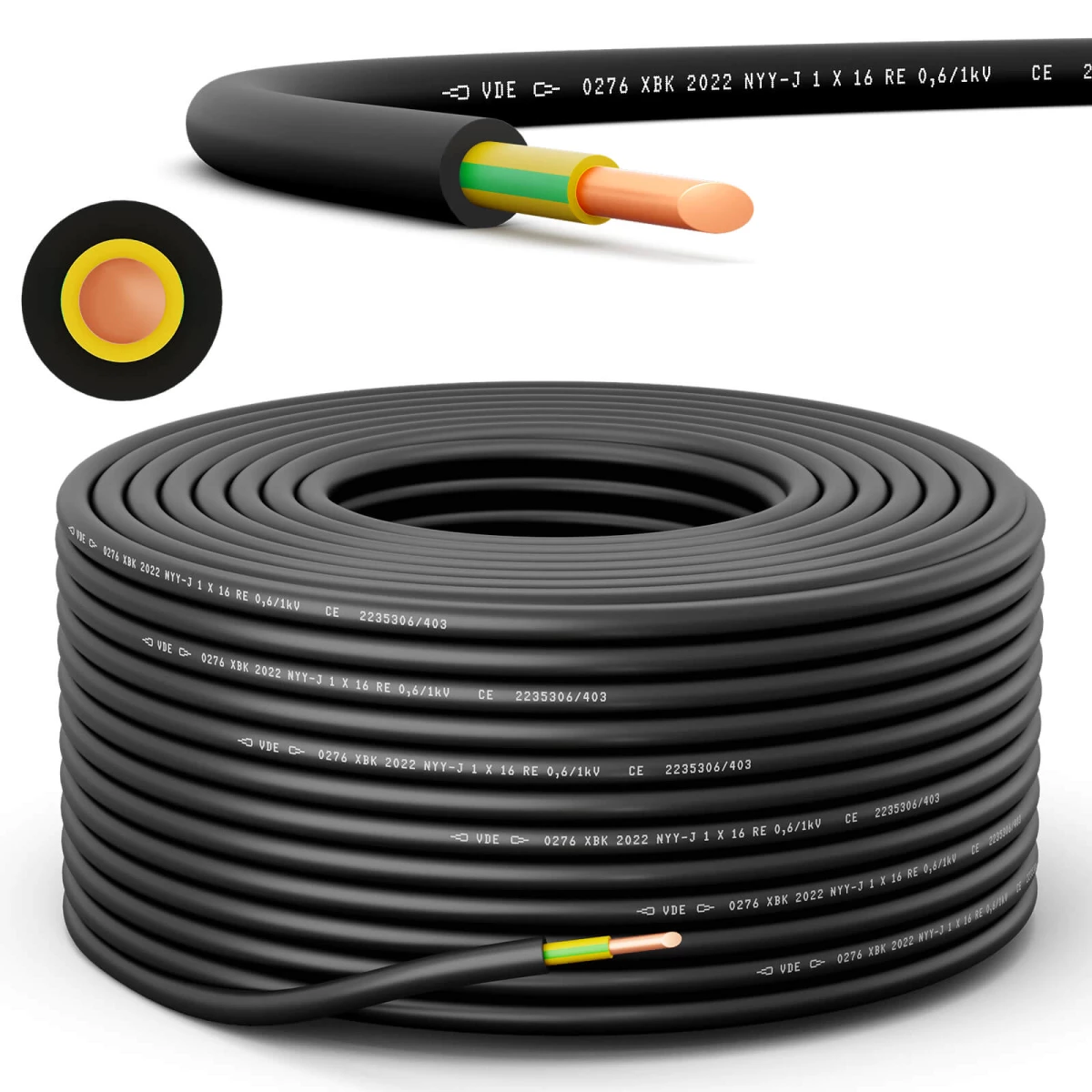 Erdungskabel NYY-J 1x 16 RE Eca S