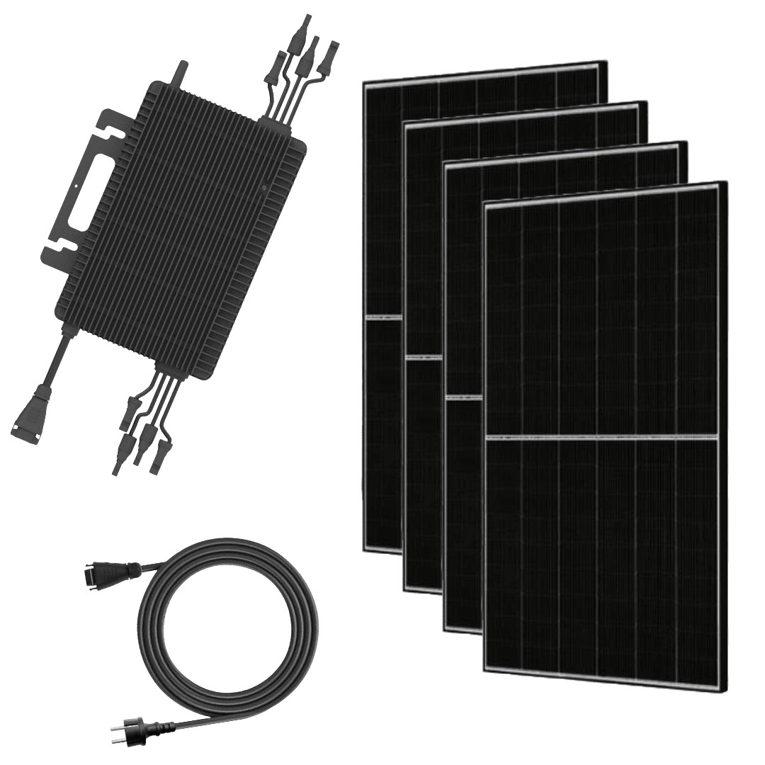 Steckerfertiges 1700 Wp Glas-Glas Balkonkraftwerk mit Hoymiles HMS 1600 gedrosselt & Kabel - VERSAND FREI <span style="color: #339966;">Vorkonfektionierte Solarkabel sind im Shop erhältlich (verschiedene Längen)!</span>