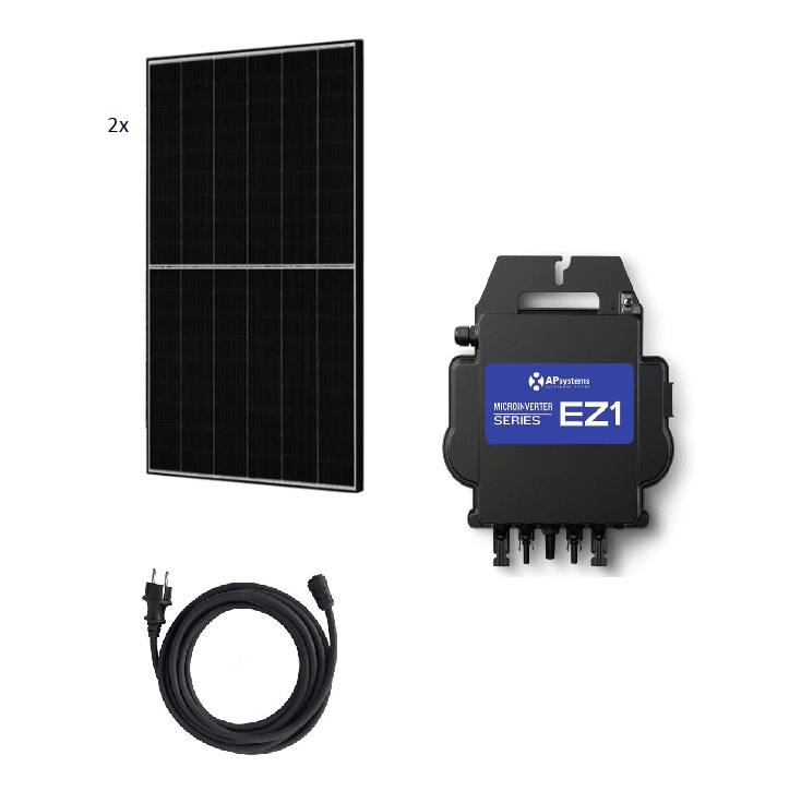 Toppreis: Steckerfertiges 850 Wp Glas-Glas Balkonkraftwerk mit WR u. Kabel – Bild 1