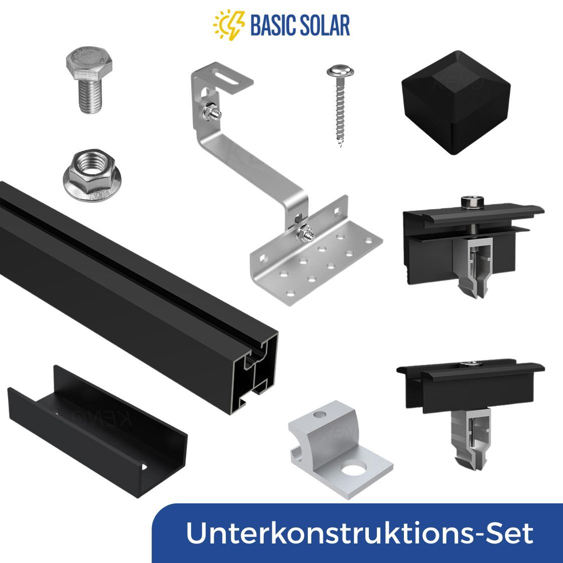 Unterkonstruktion Set schwarz, für 10 Module – Bild 1