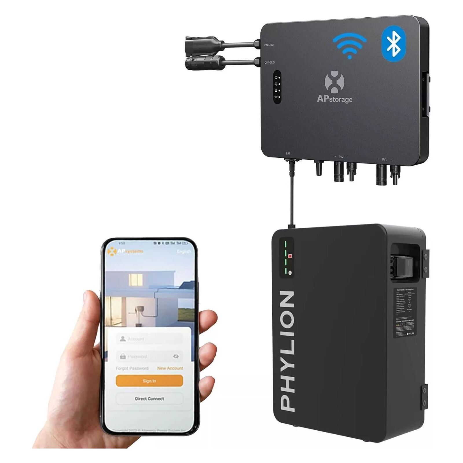 APSystems EZHI mit Phylion Batterie, Backup-fähig <p data-start="91" data-end="377">Die Kombination aus APSystems EZHI Hybridwechselrichter und Phylion BDB‑2.76L Batterie bietet ein kompaktes, einphasiges Speichersystem mit Notstromfunktion, Smart-Meter-Unterstützung, lokaler API und dynamischer Tarifnutzung – ideal für flexible Eigenverbrauchslösungen im Heimbereich.</p>